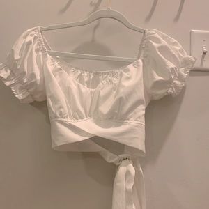 Puff Sleeves and Tie Back Crop Top